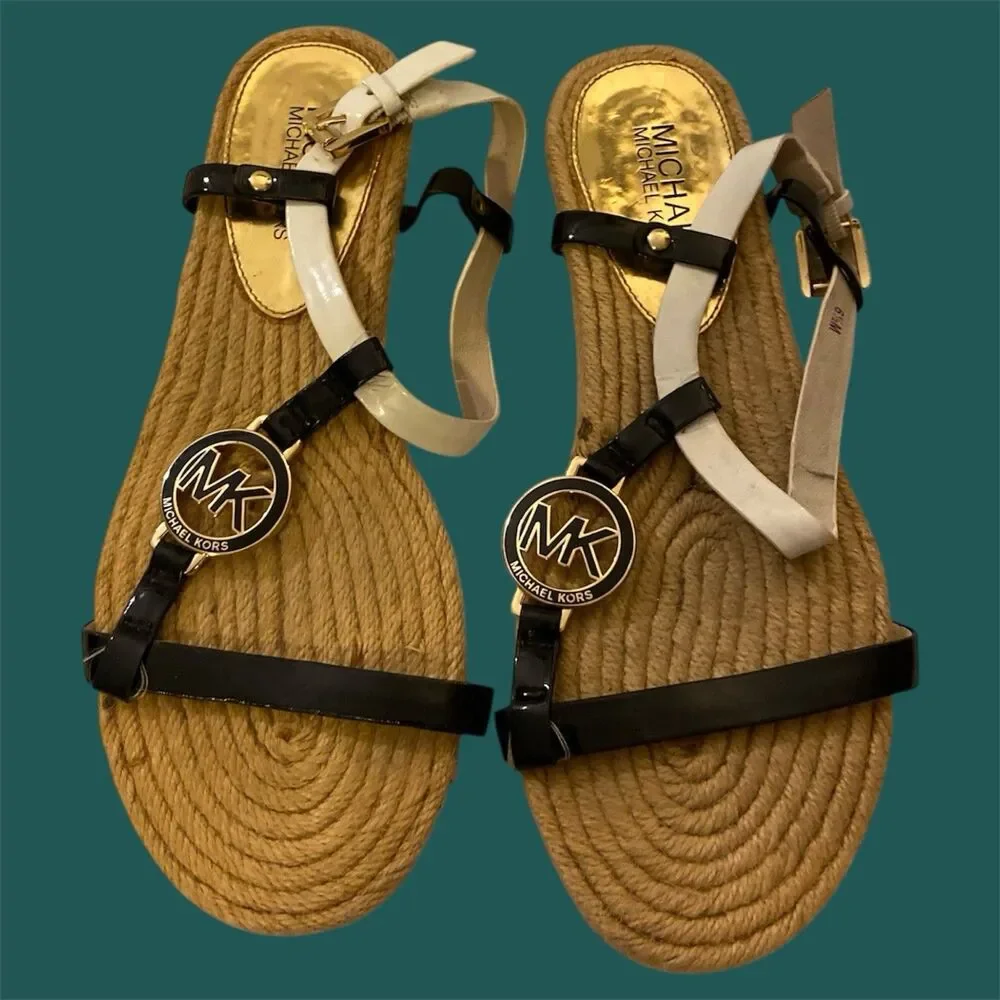 Michael Kors MK Hope Sandals Women’s 6.5 Charm Espadrille